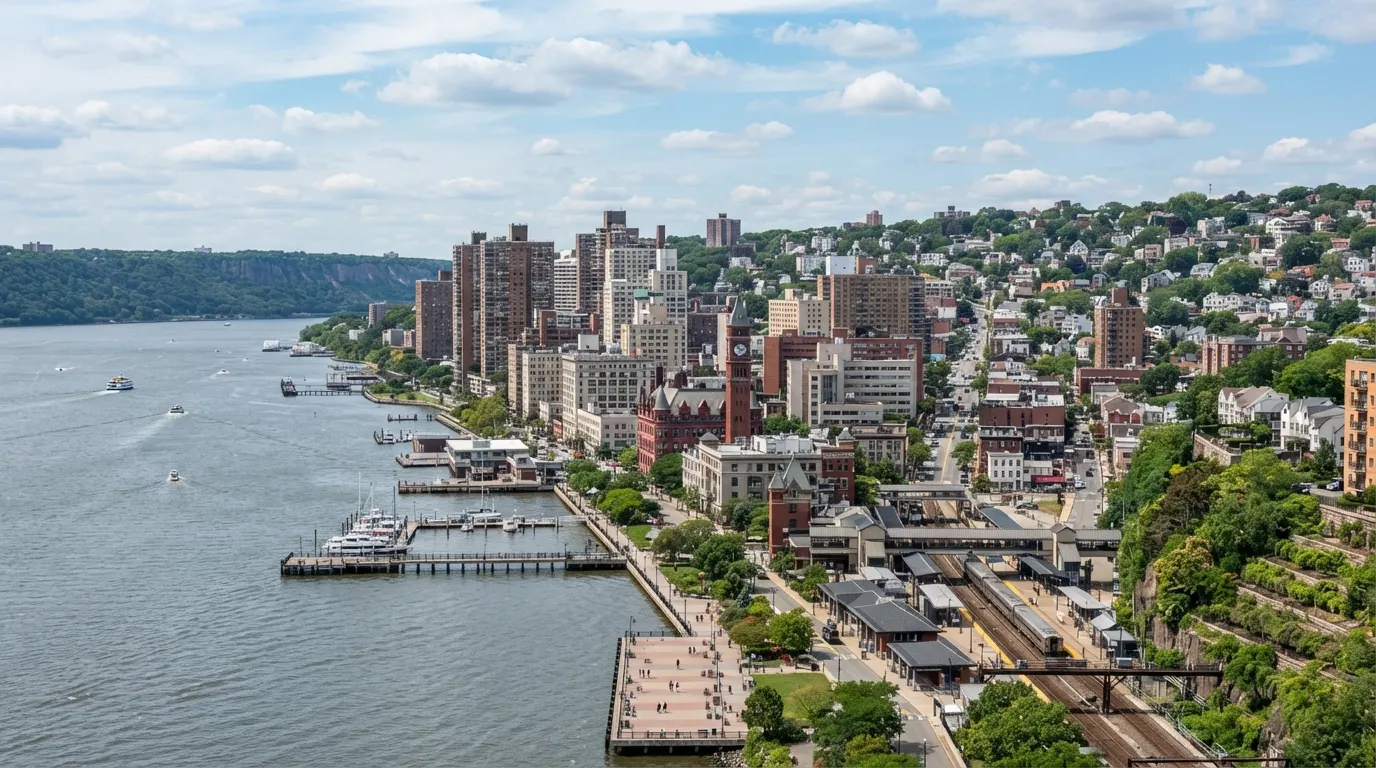 The Yonkers waterfront along the Hudson River